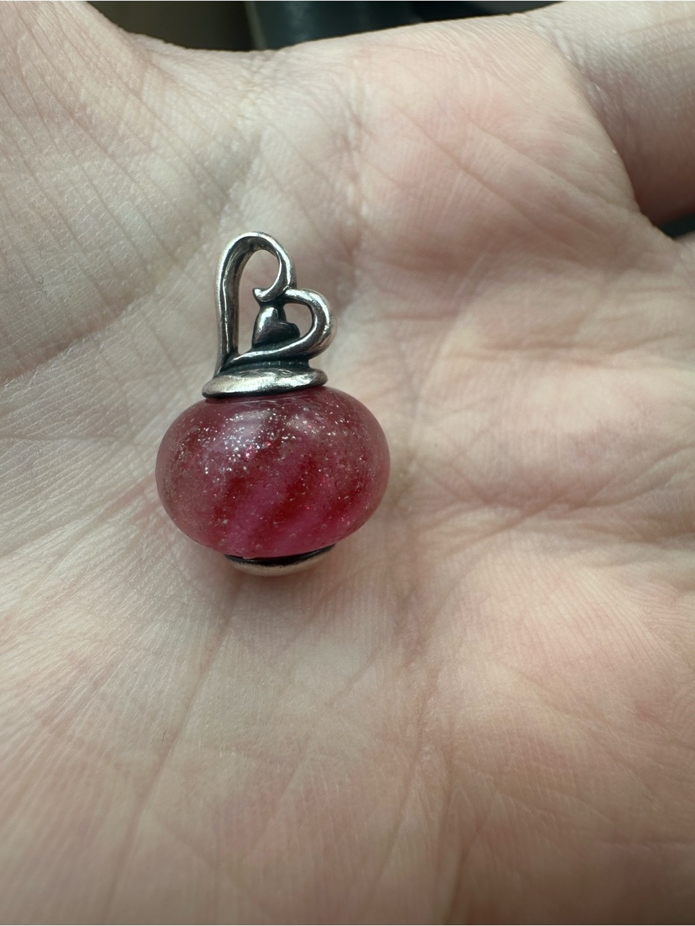 James Avery heart glass finial